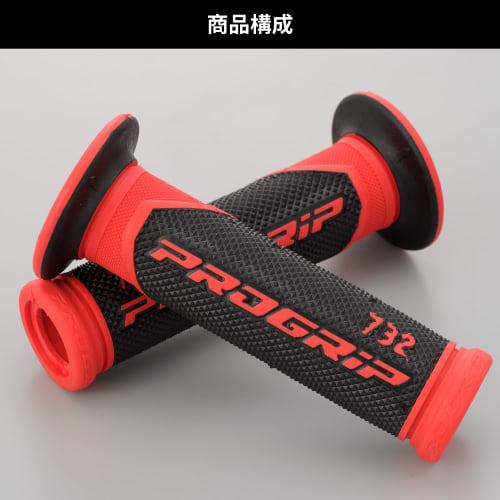 Daytona PROGRIP Motorcycle Grip for Handlebar Diameter 22.2 125mm Anti-vibration Gel End Penetration 732 Type Black/Red 98095
