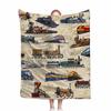 Small Train Microfiber Throw Blanket, Train Leisure Cover Blanket, Locomotive Lunch Break Blanket Home Travel Camping Blanket