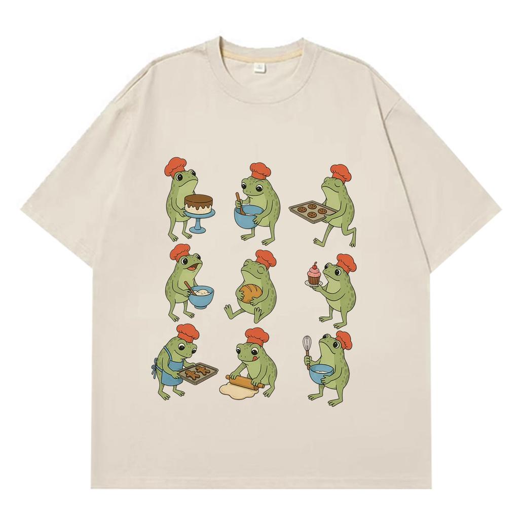 Funny Frog Baking Meme T Shirt Unisex Unisex Hiphop Tshirt Summer Shortsleeved Fashion Loose Casual Cotton Tshirts