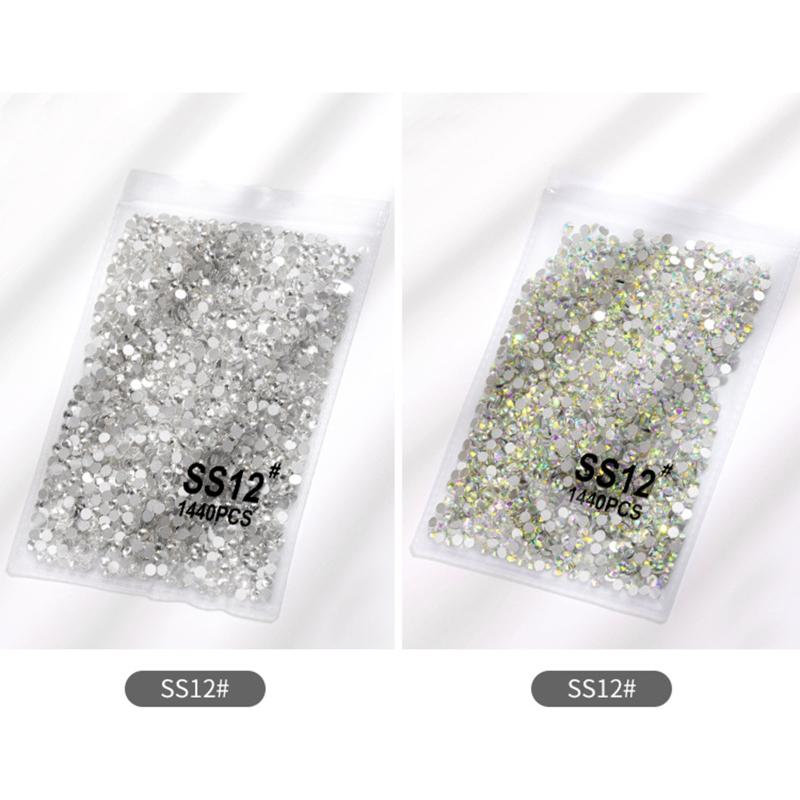 New! 1440pcs Flatback Rhinestones Transparent Manicure Decorative Ornament Shoes Dancing Clothes