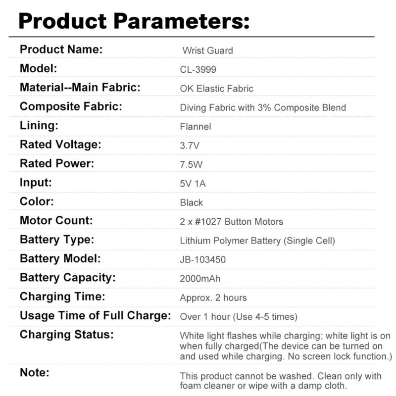 Electric Wrist Heating Pad Featuring 3 Massage Functions Customizable Temperature Setting Comfort Design