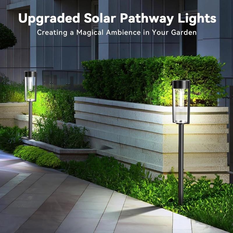 Solar Outdoor Garden Light Yard Decoration Lights Plastic Texture Lawn Solar Lamps Suitable for Pathway and Lawns