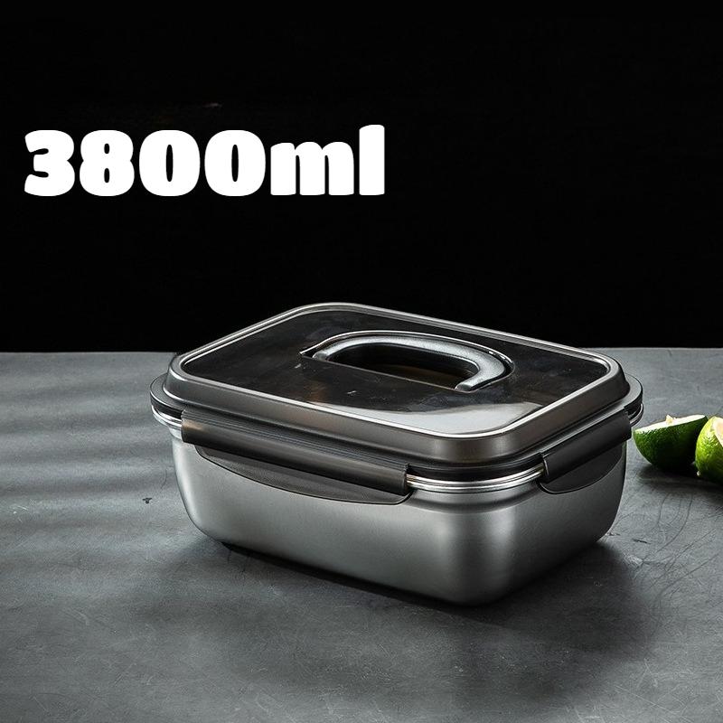 

Food Box Stainless Steel Lunch Box with Lid Handle Large Capacity Fresh-Keeping Fruit Keeper Refrigerator Pickle Boxes Outdoor
