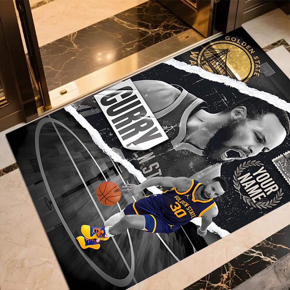 Golden State Curry Player Customized Name Floor Mat Suitable for Decorate Room Kitchen Foyer Dining Room Anti-slip Rug Anime Office Decor