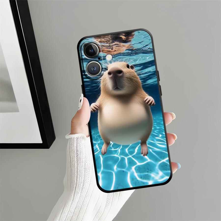 Cute Capybara Soft Back Phone Cover Case for iPhone 12 13 Mini 7 8 17 16 Pro Max X XS XR 15 Plus SE 11 17Air 14