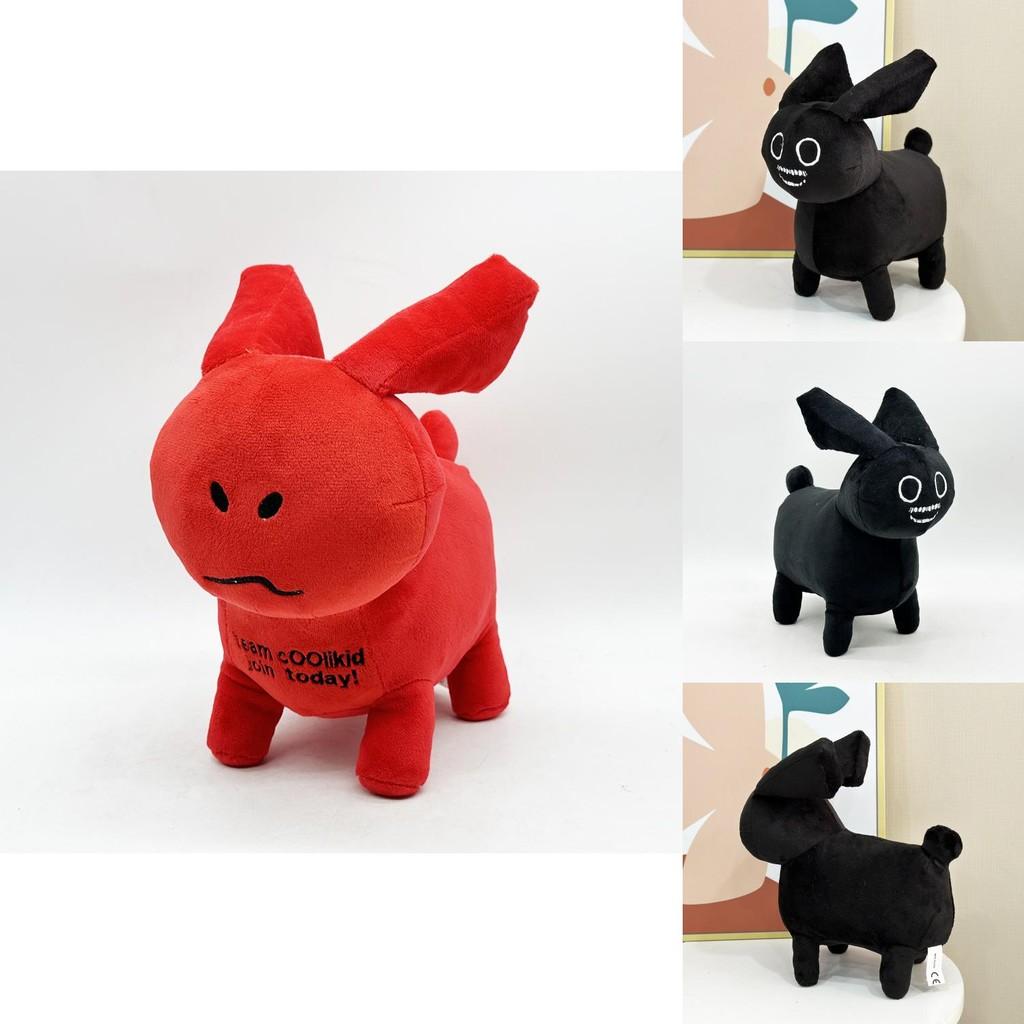 Gubby Plush Black White Red Rabbit Animal Toy With Pp Cotton Filling For Kids And Collectors