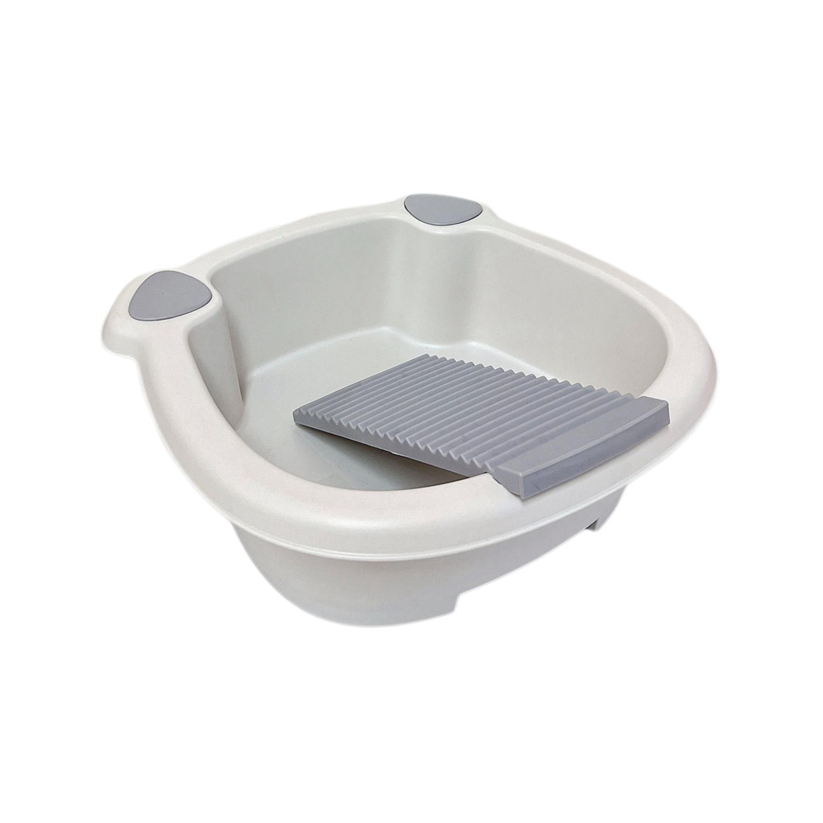 Washboard basin, hand washboard, hand wash bucket, washtub with washboard, серый