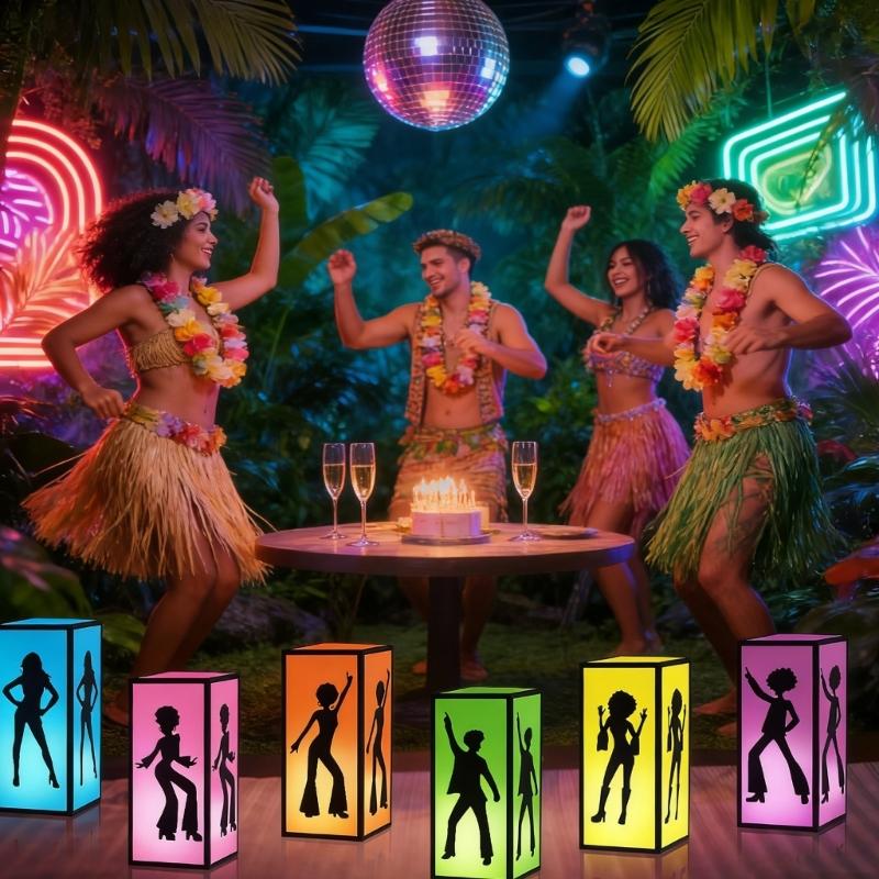 Retro Decorative Disco Box Paper Lantern Box Centerpieces for Table 70s 80s Music Themed Party Birthday Decoration