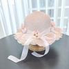 Solid Color Sun Hat Floral Style Fisherman Hat Trend Straw Hat Small Bag Set  Fashion Accessory