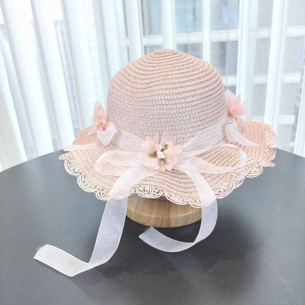 Solid Color Sun Hat Floral Style Fisherman Hat Trend Straw Hat Small Bag Set Fashion Accessory