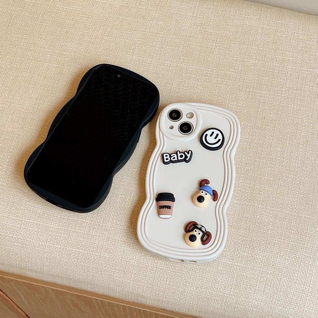 Niche ins cute cartoon puppy for iPhone15promax Apple 14 mobile phone case 12/13 three-dimensional 11