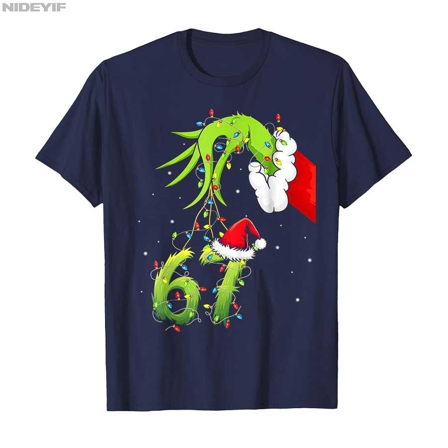 Funny Six Seven 6 7 Meme 67 Xmas Hand Christmas Costume T-shirt For Men Women 100% Cotton T Shirts Short Sleeve Tops 1030-1