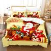 Christmas Bedding Set Polyester Duvet Cover Quilt Comforter Pillow Case 3D Red Double Full King Queen Twin Single 2/3PCS Bedroom