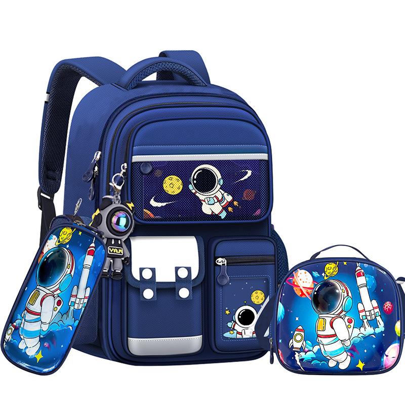 Space Series Kids Backpack Cute High-Value School Bag Large Capacity Lightweight Bookbag for Elementary Students Blue