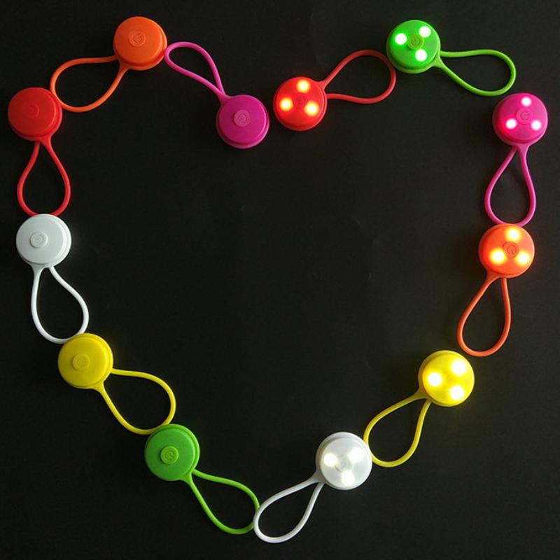 1Pcs Silicone Led Night Outdoor Backpack Lights Running Warning Light Camping Riding Wind Rope Light Travel Equipment Tool