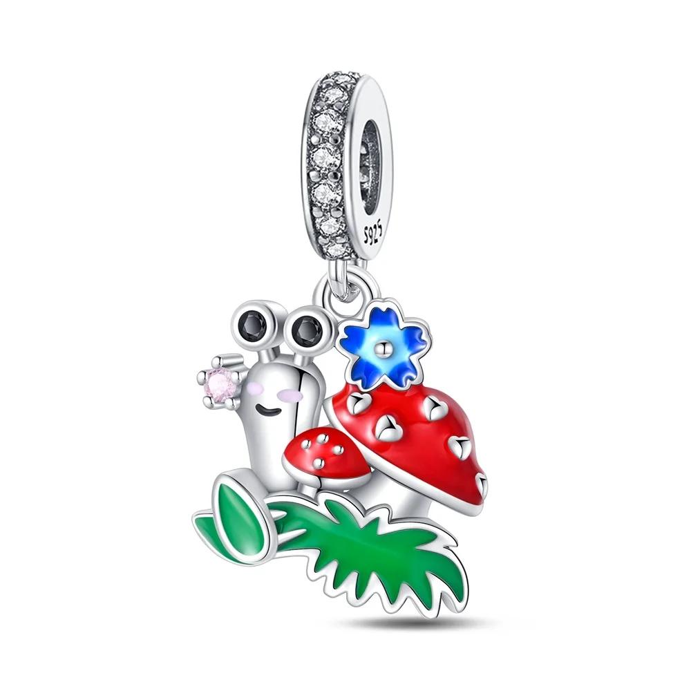 Copper Snail Squirrel Bee Charm Pendant Bead Compatible With Charm Copper Authentic Bracelets Women Jewellery Making Gift