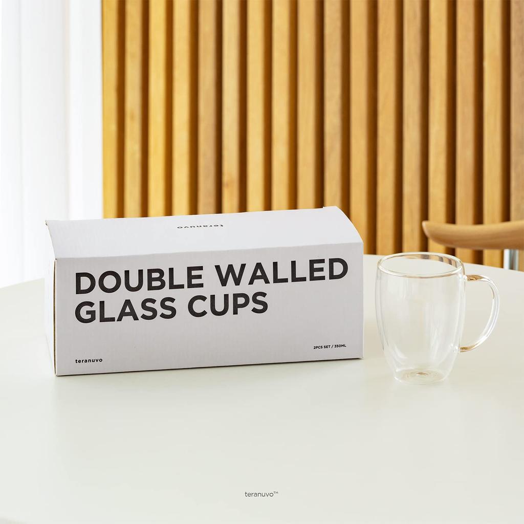 Mug Heat Resistant Glass Pair Cup Set Double Layered Heat Retention Cold Insulation Waterproof Stylish Coffee Cup Tea Cup DOUBLE WALLED GLASS CUPS