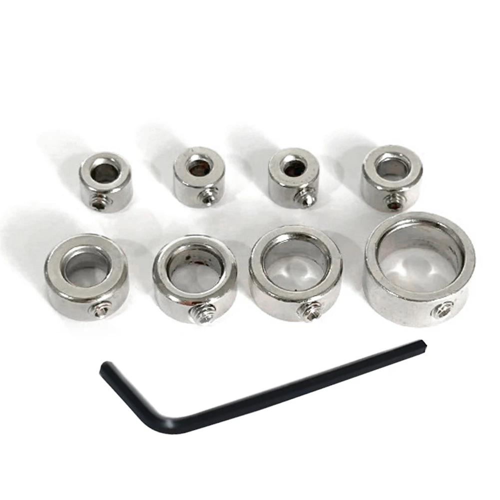 8pcs Drill Bit Limit Ring 3-16mm Setting Circles Woodworking Screw Clamp Drill Bit Adjusting Tool with Small Wrench Set