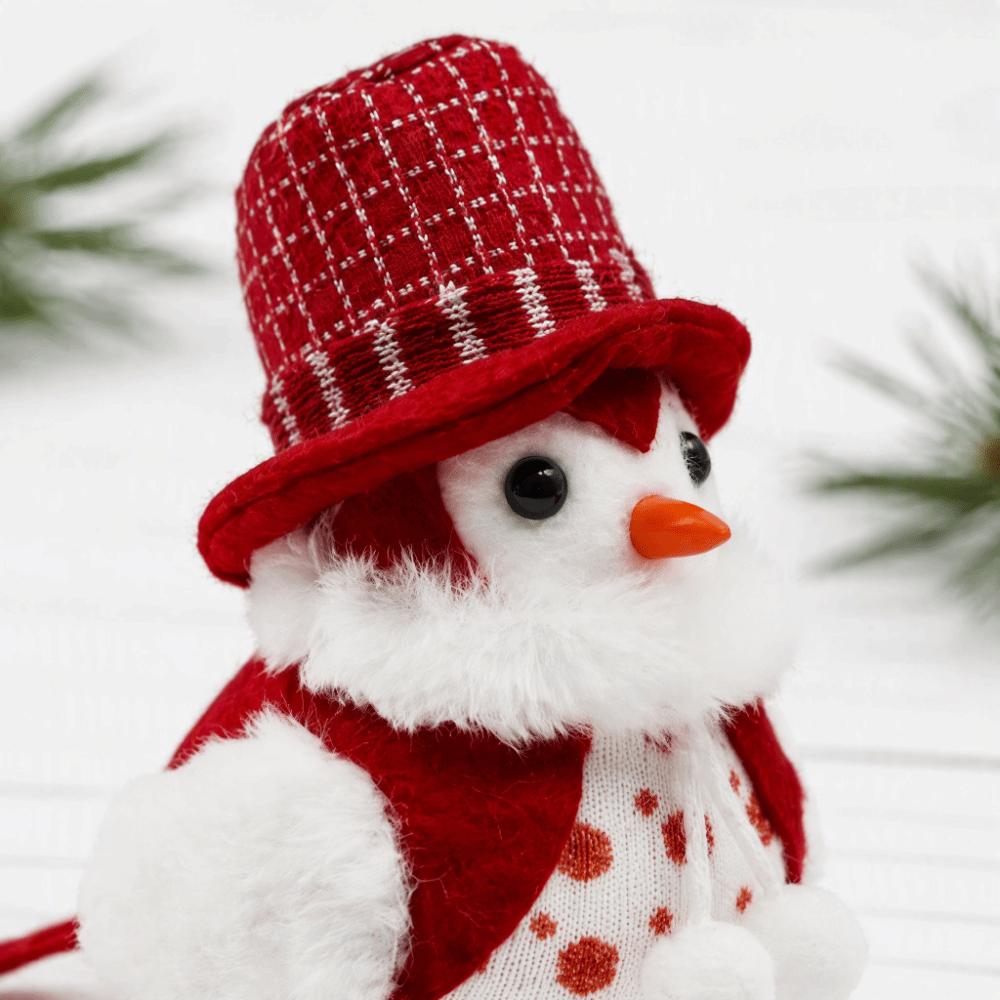 Standing Christmas Bird Figurines with Hat Festive Bird Statue Table Decoration