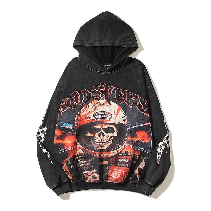 Godspeed 2025 Fall Winter Cotton Hoodie Streetwear Oversized Graphic Print Sweatshirt Men