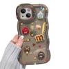 Applicable to Apple 15Pro mobile phone case silicone vivo three-dimensional M bean doll Huawei P60 dual bracket oppo/Xiaomi