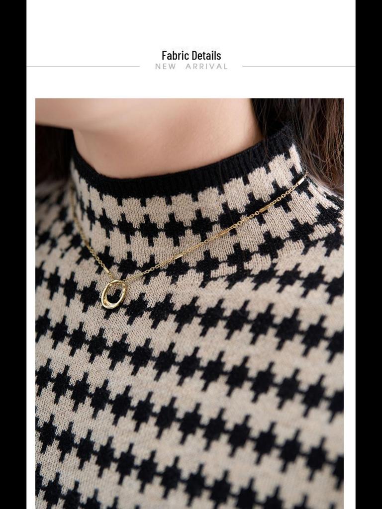 Women's 2024 Autumn/Winter Loose Knit Turtleneck Sweater - Small Size