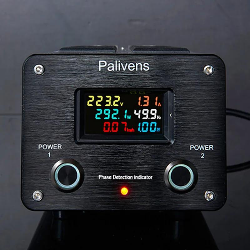 

3000 Вт 15A Аудио Фильтр переменного тока Розетка питания Светодиодный цифровой дисплей Аудио Шумовой фильтр Защита от молнии P20 6 shows black чёрный