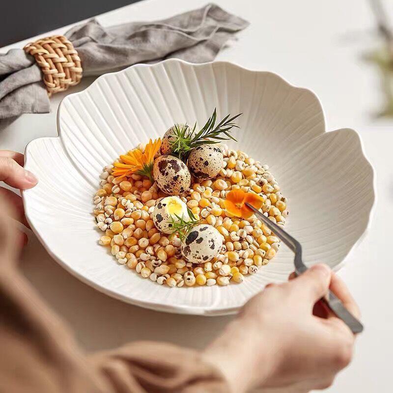 Large White Creative Ceramic Soup and Salad Bowl