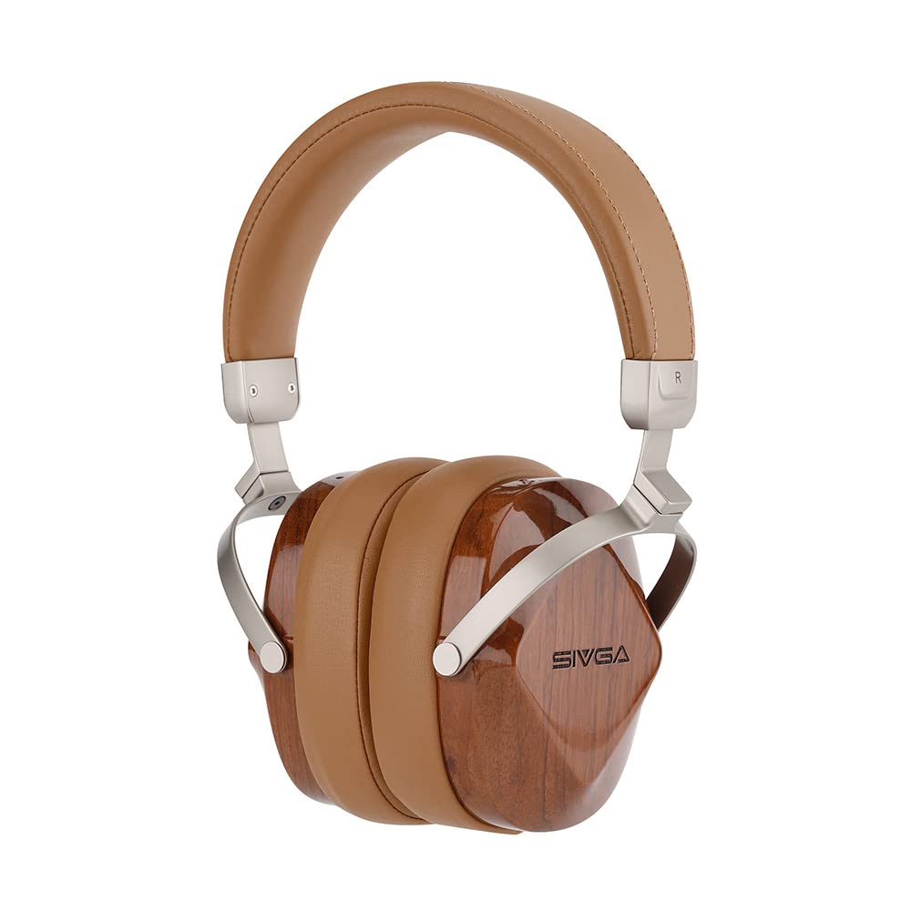 

SIVGA Oriole Wooden Ear Cups Dynamic Closed Wired Headphones (Brown) коричневий