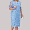 Elegant Lace Midi Dress Plus Size Womens Evening Party Cocktail Bodycon Dresses