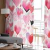 Aquarell Liebe Hand Gezeichnet Tüll Vorhänge Für Wohnzimmer Transparent Vorhang Für Schlafzimmer Küche Jalousien Voile Vorhänge