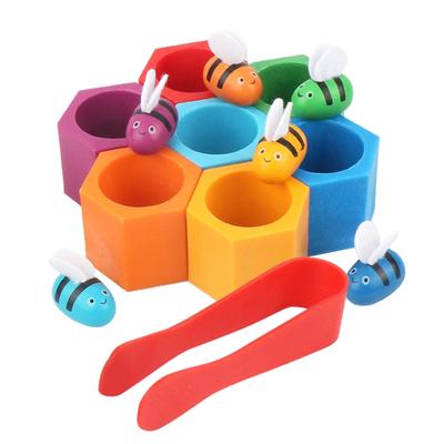 Clamp Bee To Hive Matching Color Table Educational Toys for 6-8 Year Old Kids Brain Training Improve Intelligence Toys