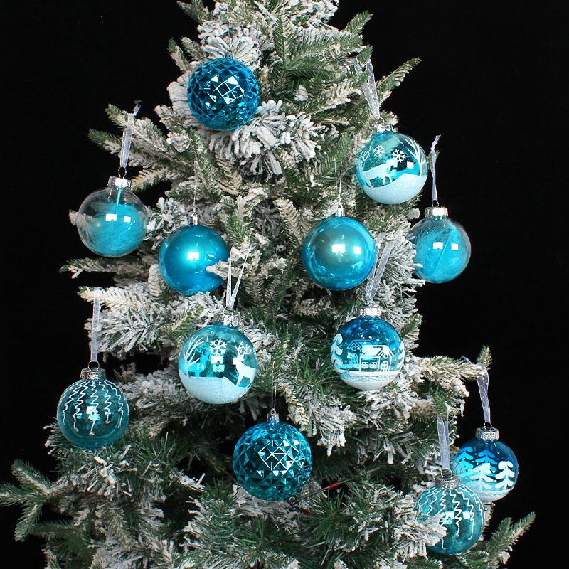 Christmas Painted Ball Gift Box Set Diy Transparent Christmas Ball Christmas Tree Decoration Hanging Ball Pendant