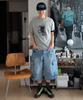 MAISON MINED Vestige Cargo Bermuda Pants Mid Blue