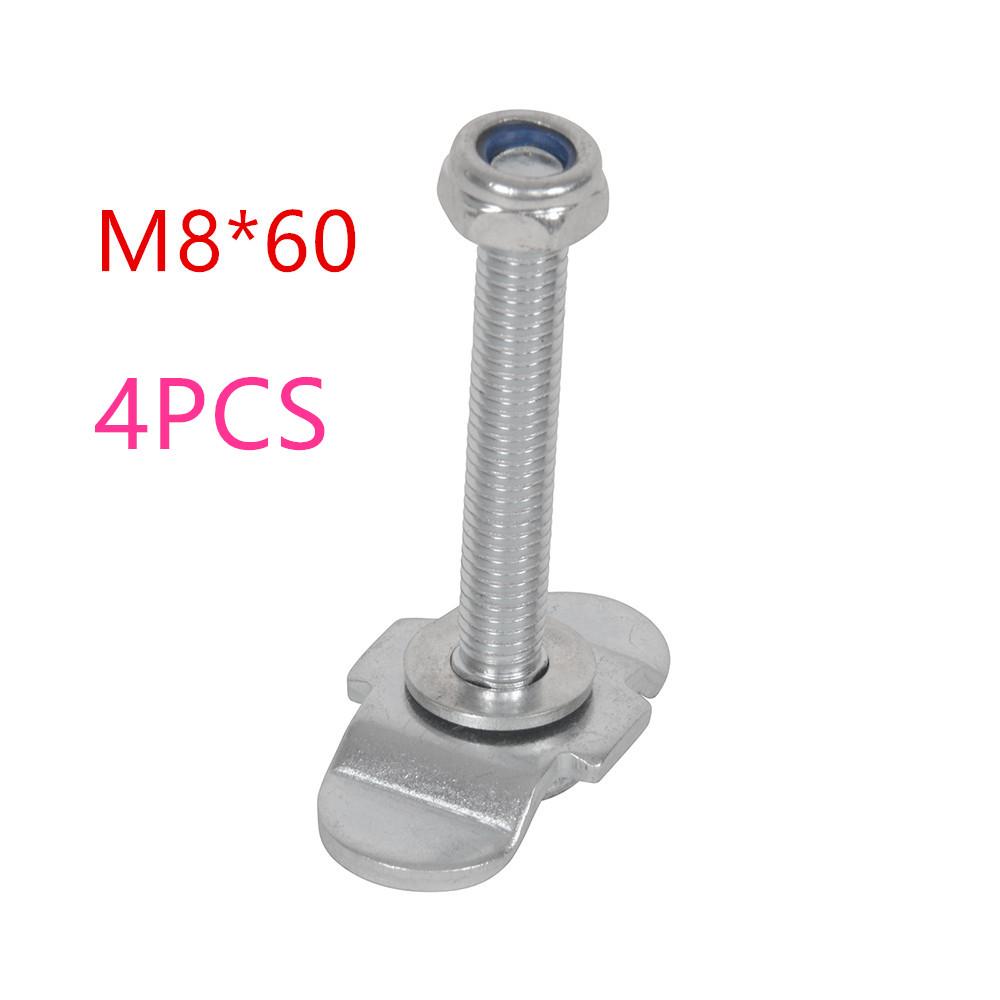 M8*30/M8*40/M8*60 L Track Threaded Stud Fittings L-Track Threaded Double Stud Lug Fitting Tie Down Used with L Track Rails 4Pack