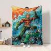 1pc Aquaman, Trident Flannel Throw Blanket Soft, Warm & Cozy for Couch, Bed, Office, and Travel Versatile All Season Gift, Christmas Present