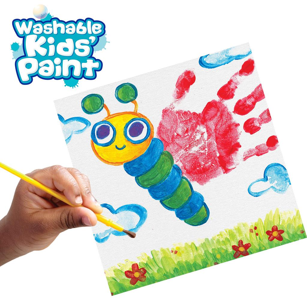 Crayola Mini Bottle Paint 18 Color Set with Brush Easy to Remove with Water Genuine Product 540125