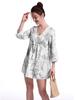 European and American new V-neck print dress seven-quarter sleeve sexy dress sexy vacation dress