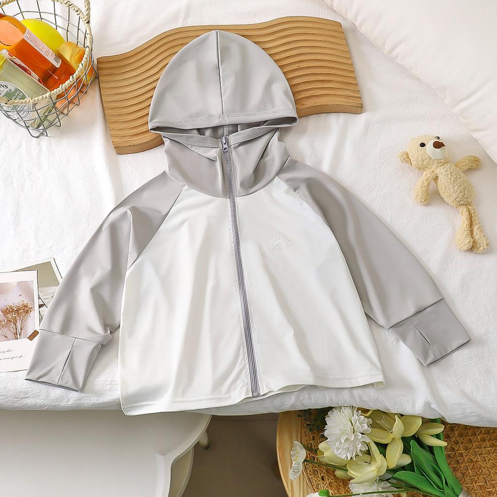 Children's Sunscreen Clothes Summer Girls' Thin Ice Silk Anti UV Boys' Hooded Sunscreen Jacket Children's Clothing