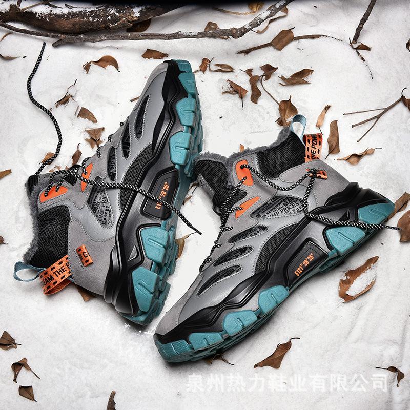 Мода Модные мужские зимние повседневные кроссовки теплые ботинки плюшевые зимние ботинки — фото 3