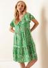 MT Clothes - Robe Ethnique Col V Vert 38