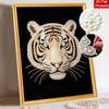 DIY Pearl Embroidery Diamond Painting Kit Majestic Tiger Sparkling Beads Art Craft Handmade Decoration Gift for Home