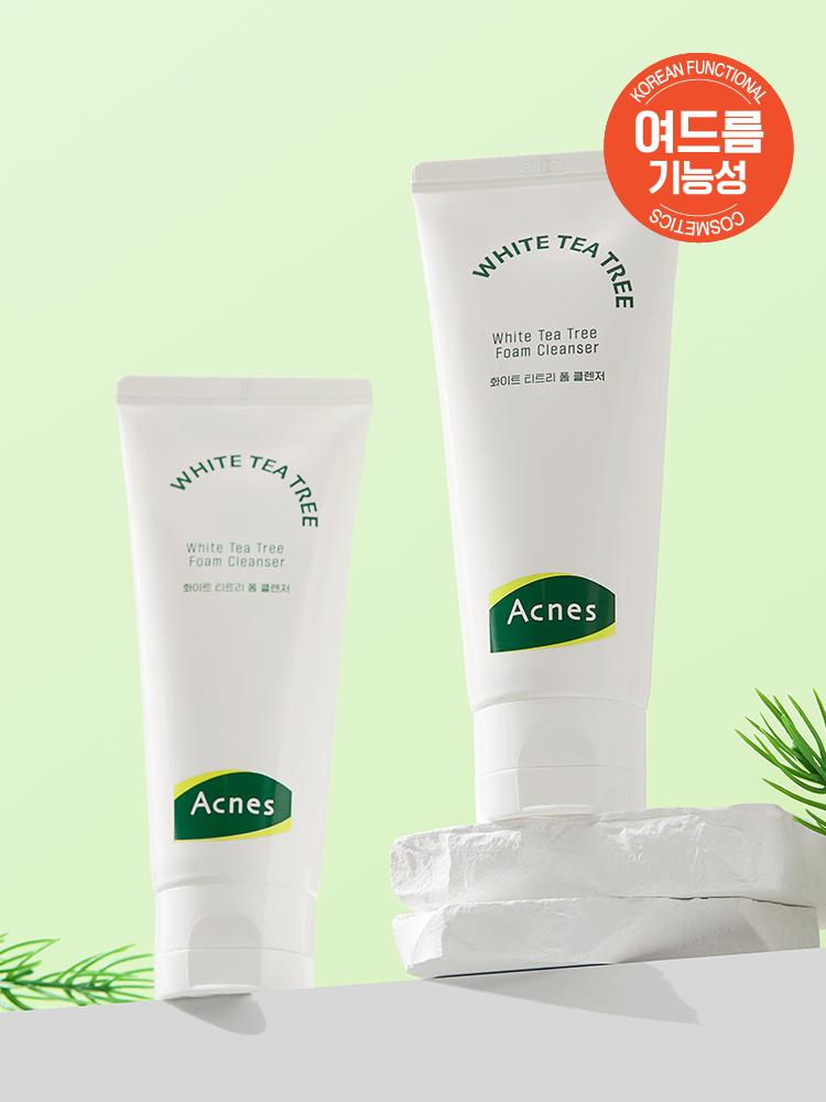 Acnes White Tea Tree Foam Cleanser 100ml for Acne-Prone Skin 1ea
