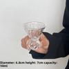 Retro Gem Pattern High Stem Glass Cup for Ice Coffee Juice Bubble Water Drinkware Nordic Sle Pure Color Universal Cup
