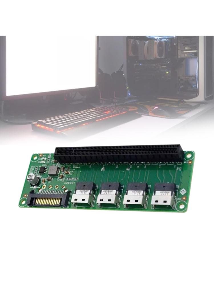 PCIe X16 Slot Adapters Converters Board 4 Port SlimSAS-8654 To PCIe X16 Slot Expansion Card Connectors for Server