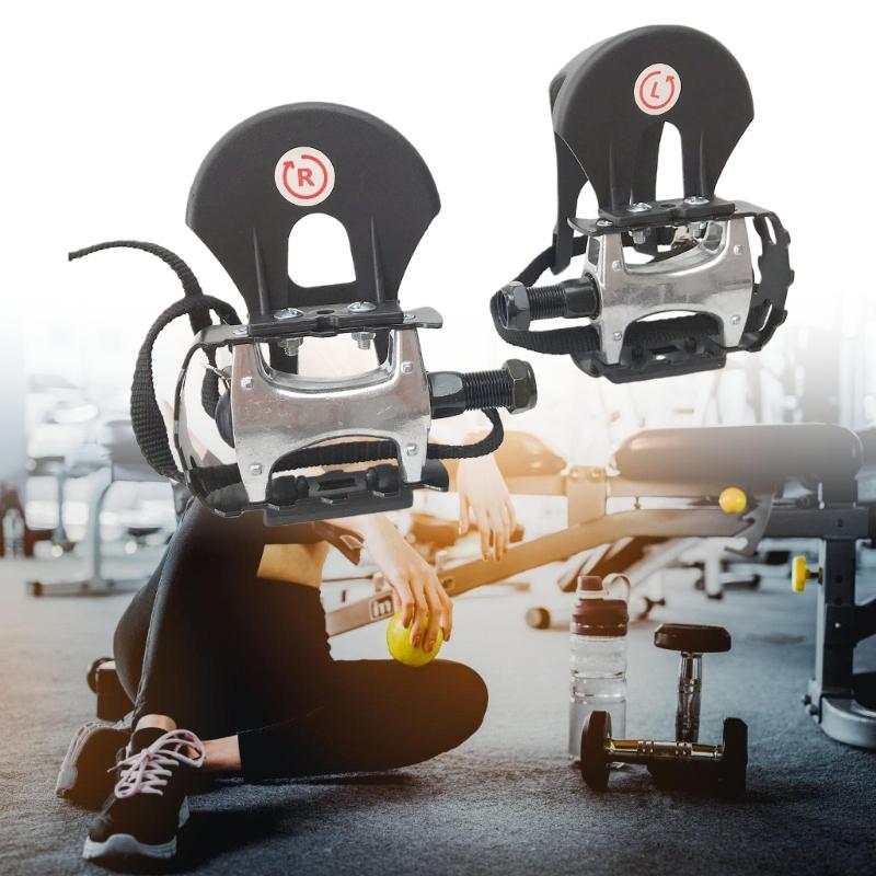 9/16inch Thread Exercise Bikes Pedals Nonslip Grip Design Aluminum Alloy Plastic Construction for Commercial Spin Bikes