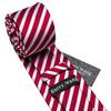 Barry.Wang Men's Striped Necktie Red White Tie Hanky Cufflinks Boutonniere Pin with Gift Box