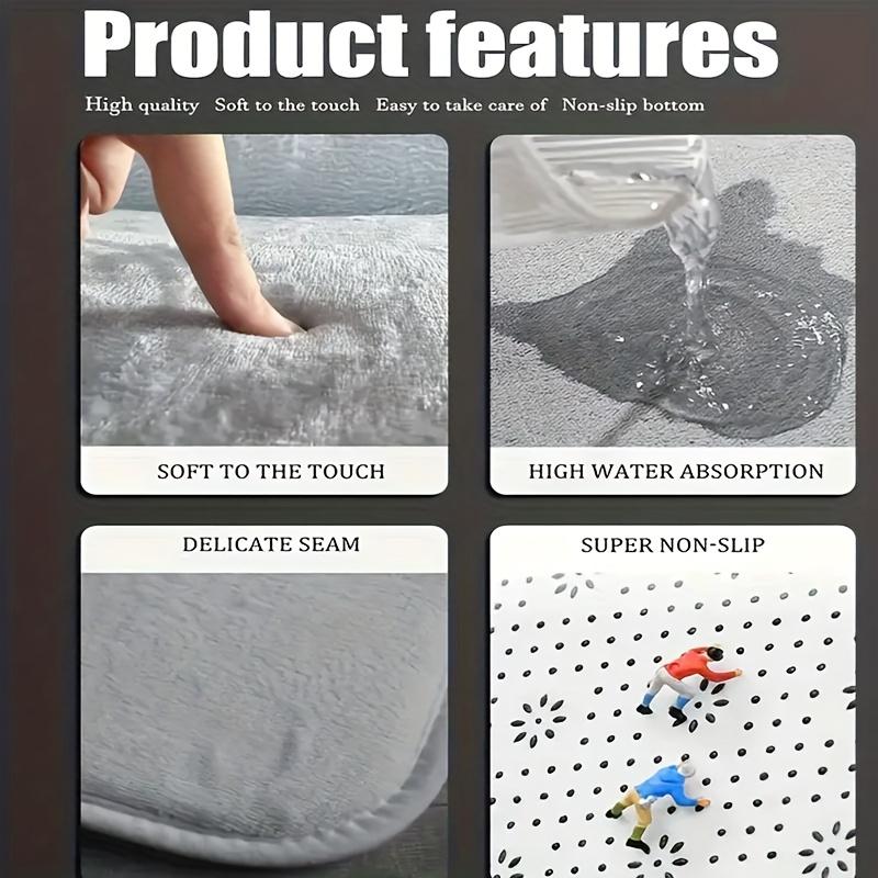 1Pcs Sunflower Floret Pattern Floor Mat Modern Kitchen polyester Rug Non-Slip Colorful Indoor Carpet, For Home Bathroom Bedroom Living Room Decor