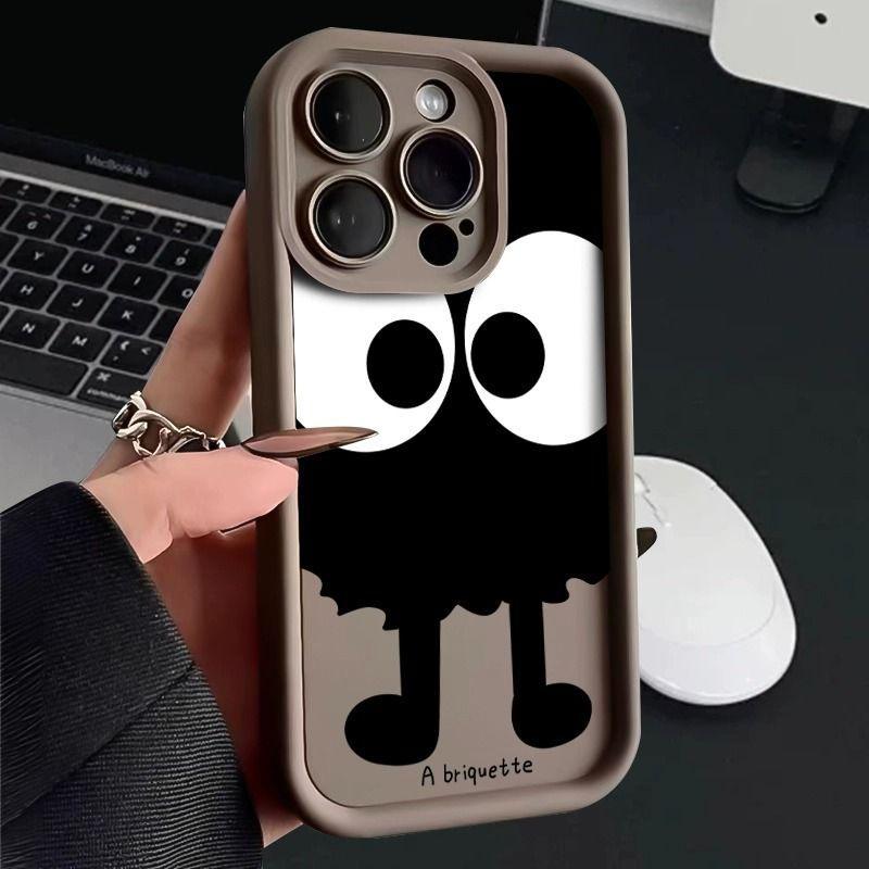 Big eye briquettes are suitable for Apple 15promax mobile phone case iPhone14/13 simple 12/11 new 17/16p