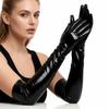 Hip Hop Patent Leather Gloves Skinny Etiquette Mittens Fashion Long Gloves  Stage Performance